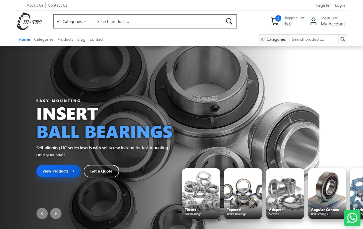 Hi-Tec Bearings desktop view