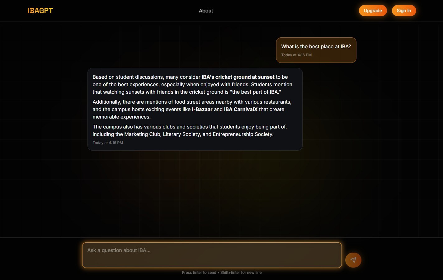 IBAGPT screen 1