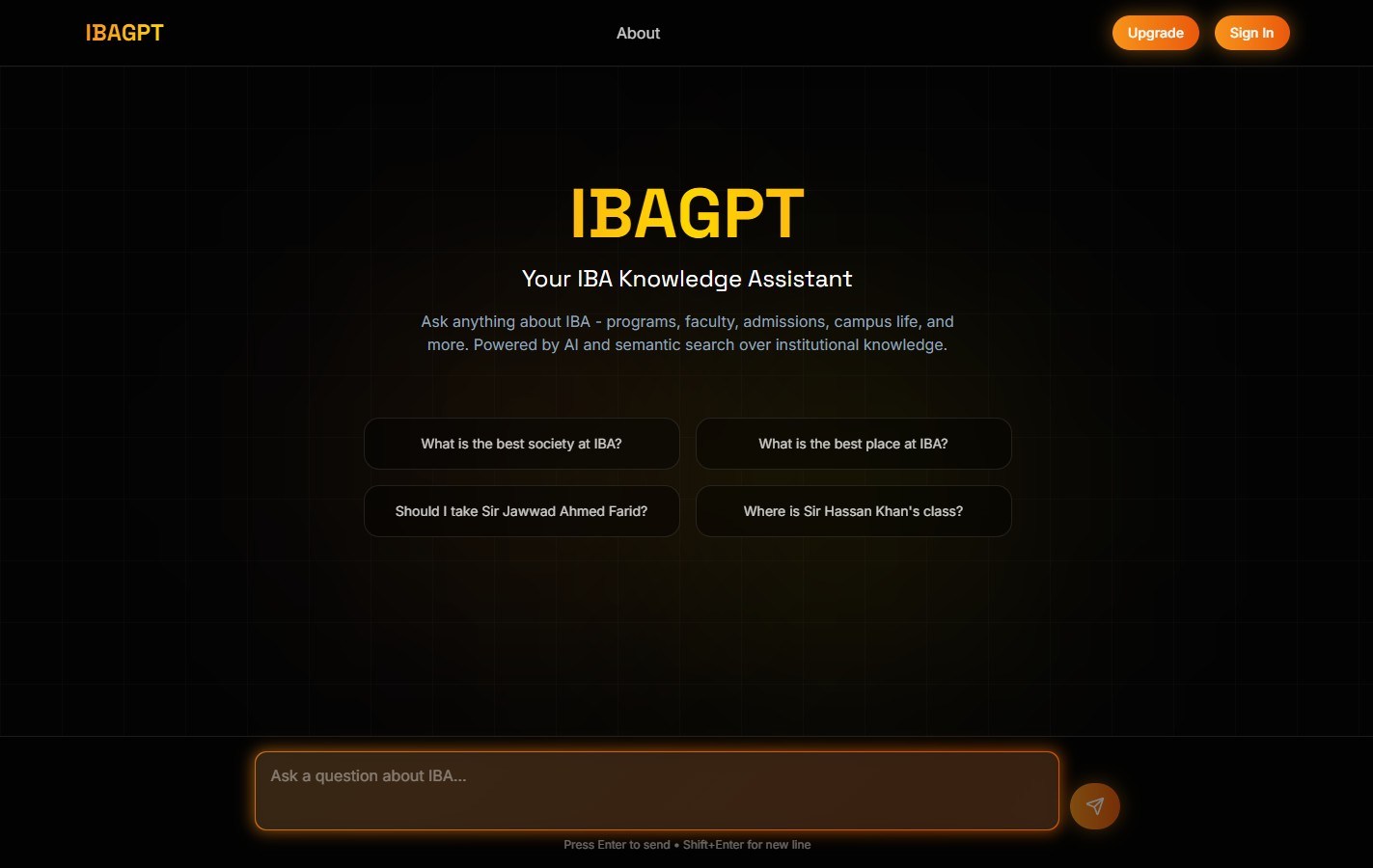 IBAGPT desktop view