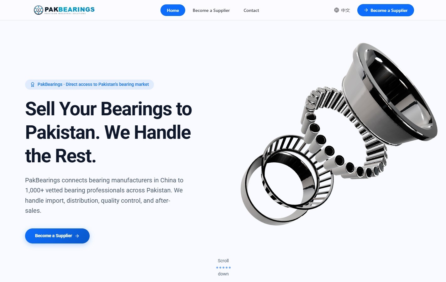 Pak Bearings desktop view