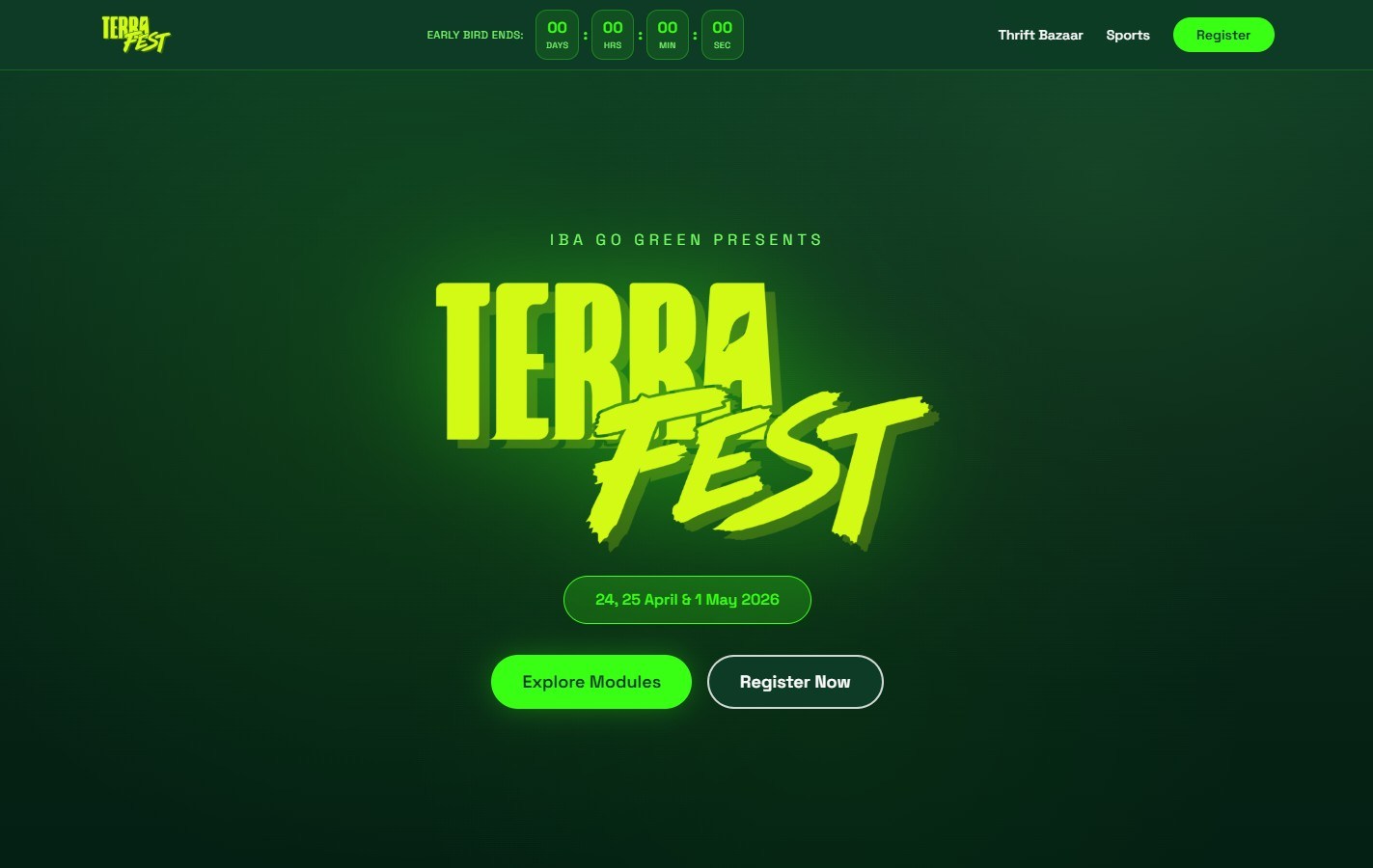 Terra Fest 2026 desktop view